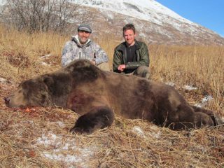Kodiak Brown Bear with Hunters