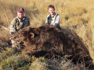 Hunters with their Kodiak Brown Bear